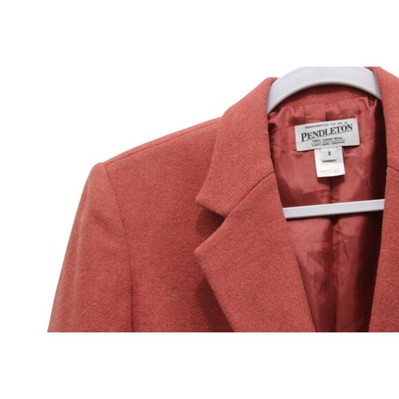 Pendleton Blazer Jacket Size 8 Lambswool Coral Peach Business Classic Preppy USA - Picture 7 of 13